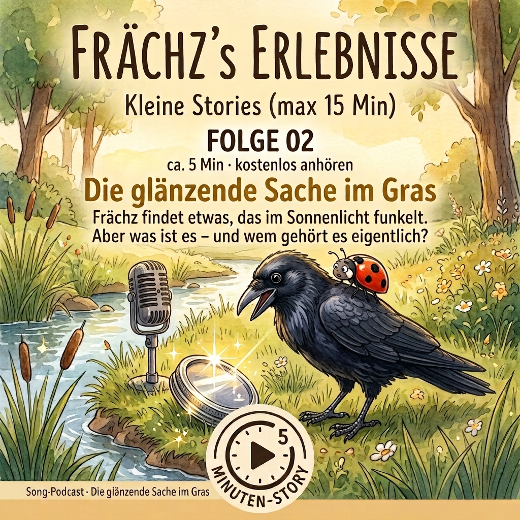 Cover von Folge 2: Frächz steht am Bach und entdeckt das glänzende Ding im Gras
